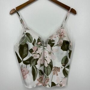 Victoria's Secret Tank Top Women's M Pink Green‎ Lace Here Comes The Bride